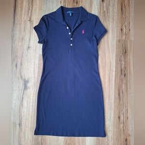 Ralph Lauren Sport Polo Dress Womens Small Blue Mini Cap Sleeve Golf Collared